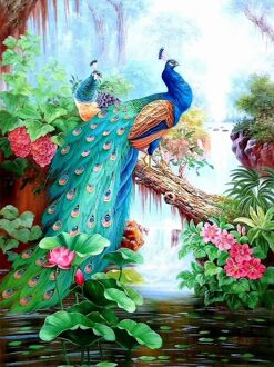 5D DIY Diamant Schilderen Dier pauw landschap bloem Diamond Borduren Cross Ctitch Kit Muursticker Home decoratie Groen