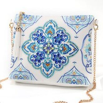 5D Diy Diamant Schilderen Pauw Vlinder Lederen Crossbody Keten Zak Diy Diamant Borduurwerk Tas Portemonnee Tas 3