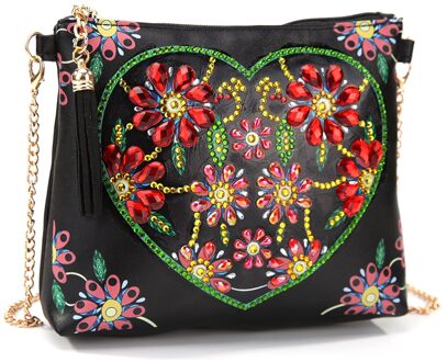 5D Diy Diamant Schilderen Pauw Vlinder Lederen Crossbody Keten Zak Diy Diamant Borduurwerk Tas Portemonnee Tas 6