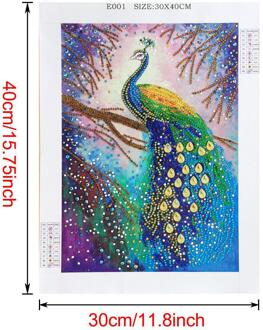 5D Diy Opknoping Schilderen Animal Pauw Deel Boor Diamant Schilderij Borduurwerk Mozaïek Kruissteek Kit Thuis Wall Art Decoration