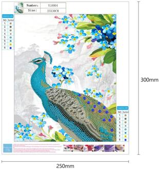 5D Speciale-Vormige Diamant Schilderen Pauw Uil Diy Kruissteek Borduren Craft Wall Art Cement Boor Pen Speed-up Schijf 30*25Cm