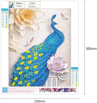 5D Speciale-Vormige Diamant Schilderen Pauw Uil Diy Kruissteek Borduren Duurzaamheid En Non-Fading Mozaïek Craft Kit 30X25cm