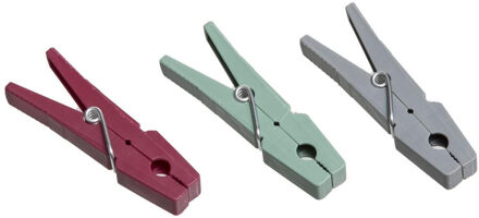 5five 100x Stuks wasknijpers rood, groen en grijs 7,5 cm in pot van kunststof