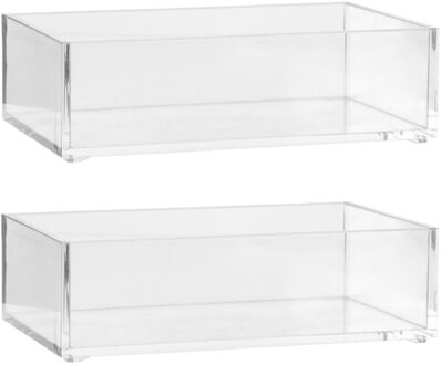 5five 2x 5five make-up houder box - 16 x 9.5 x 5 cm - transparant kunststof - organizer bakjes