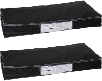 5five 2x Stuks dekbed/kussen opberghoes zwart met vacuumzak 98 x 45 x 15 cm