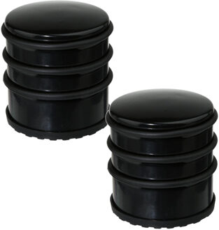 5five 2x Stuks ronde deurstopper zwart 7 x 7,5 cm van metaal - Deurstoppers