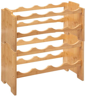 5five 2x Stuks stapelbare bamboe fles/wijnrekken voor 8 flessen 46 x 24,5 x 29,5 cm