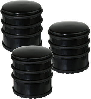 5five 5x Stuks ronde deurstopper zwart 7 x 7,5 cm van metaal