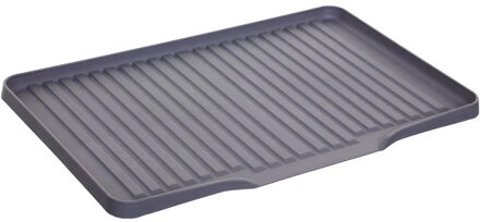 5Five Afdruipmat/afdroogmat grijs - 46 x 28 cm - kunststof - Afdruiprek accessoires