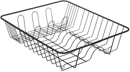 5Five Afdruiprek/afwasrek - zwart - 39 x 33,5 cm - metaal - Afwassen