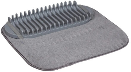 5five Afwas afdruipmat/afdruiprek set keuken - anti-slip - rubber - grijs - 42 x 43 cm - Afdruiprekken