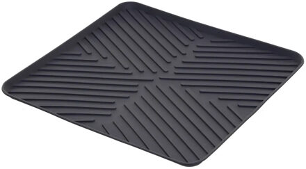 5five Afwas afdruipmat keuken - anti-slip- rubber - grijs stip- 30 x 30 cm - Afdruiprekken