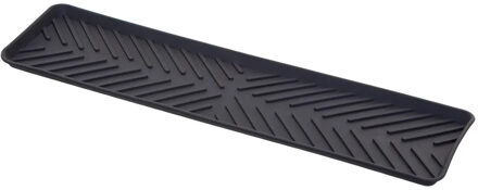 5five Afwas afdruipmat keuken smal - anti-slip- rubber - grijs stip- 10 x 40 cm - Afdruiprekken