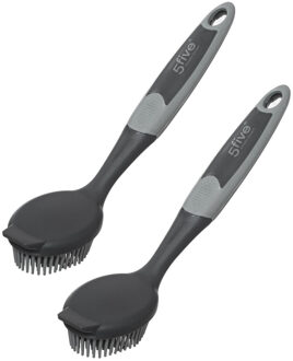 5five Afwasborstel Superior - 2x - ronde kop 24 cm - rubber - Afwassen - Schoonmaken