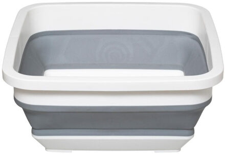 5five Afwasteil/afwasbak opvouwbaar - wit/grijs - vierkant - 32 x 15 cm - 8 liter - kunststof