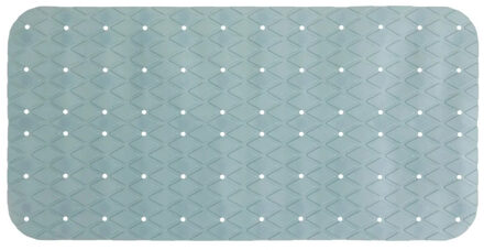 5five Anti-slip badkamer douche/bad mat - lichtblauw - 70 x 35 cm - rechthoekig - Badkamermat