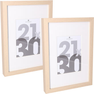 5five Atmosphera fotolijstje voor een foto 21 x 30 cm - 2x - naturel - foto frame Eva - modern/strak ontwerp - Fotolijsten Beige