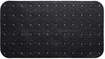 5five Badkamer/douche/bad anti slip mat - rubber - voor op de vloer - zwart - 70 x 35 cm