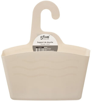 5five Badkamer flessenhouder/shampoo houder - ophangbaar - beige - kunststof