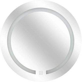 5five Badkamer wandspiegel LED - Op batterijen - zilver - Dia 45 cm - rechthoek