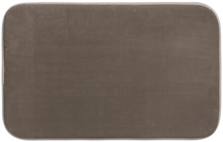 5five Badkamerkleedje/badmat tapijt - memory foam - taupe - 48 x 80 cm - Badmatjes