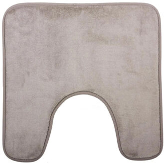 5five Badkamerkleedje/wc badmat tapijt - memory foam - taupe - 48 x 48 cm - Badmatjes