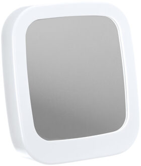 5five Basic make-up spiegel - scheerspiegel - met standaard - kunststof - 18 x 20 x 6 cm - wit