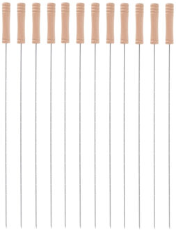 5five BBQ spiezen - 12x stuks - metaal - 45 cm - vleespennen voor vlees - barbecue accessoires