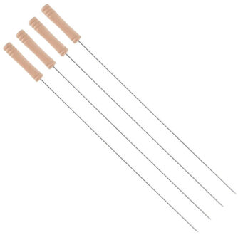 5five BBQ spiezen - 4x stuks - metaal - 45 cm - vleespennen voor vlees - barbecue accessoires