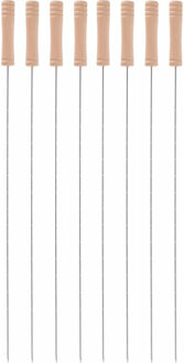 5five BBQ spiezen - 8x stuks - metaal - 45 cm - vleespennen voor vlees - barbecue accessoires