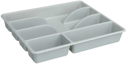 5five Bestekbak indeling / keuken organizer - 5-vaks - Kunststof - 26 x 31 x 5 cm - grijs