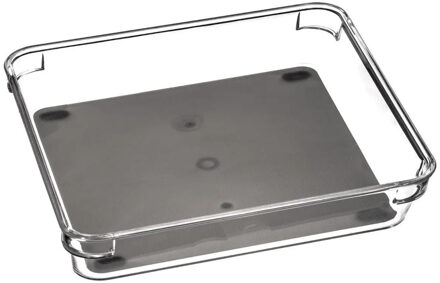 5five Bestekbak/keuken organizer 1-vaks Tidy Smart grijs transparant kunststof 23,2 x 16 x 4,5 cm - Bestekbakken