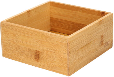 5five Bestekbak/keuken organizer - 1 vaks - Tidy Smart serie - bamboe - 15 x 15 x 7 cm