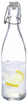 5five Beugelfles/weckfles - glas - transparant - luchtdicht - 0.5 liter - waterfles - limonade