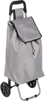5five Boodschappen trolley tas - inhoud 30 liter - grijs - met wielen - 35 x 28 x 92 cm