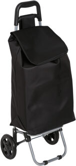 5five Boodschappen trolley tas - inhoud 30 liter - zwart - met wielen - 35 x 28 x 92 cm