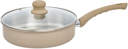 5five braadpan Paris - D28 cm - RVS - aluminium - beige/zilver - pannen