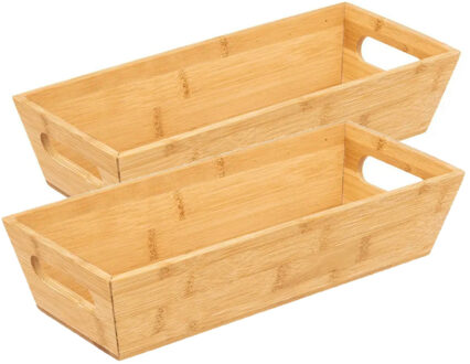 5five Broodmand Classic Backery - 2x stuks - Bamboe - houtkleur - 33 x 14 x 7 cm