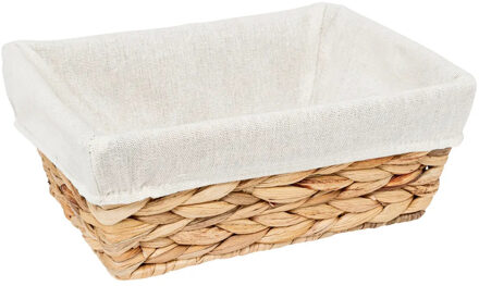 5five Broodmandje met stof - riet/canvas - bruin - landelijke stijl