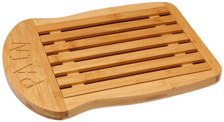 5five Broodplank met opvangbak - bamboe - bruin - 34 x 26 cm