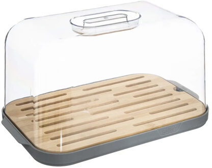 5five Broodtrommel met afsluitbare klep - 28 x 18 x 15 cm - Kunststof - vershoudtrommel Transparant