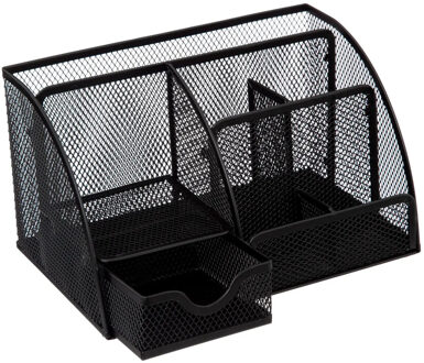 5five Bureau organizer/pennenbak - sorteer rekje - draadmetaal - zwart - L22 x B13 x H14 cm