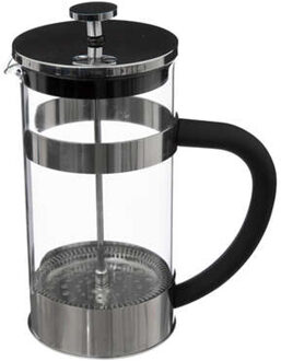 5five Cafetiere French Press koffiezetter - koffiemaker pers - 1000 ml - glas/rvs - Cafetiere Transparant