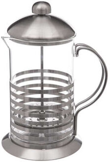 5five Cafetiere French Press koffiezetter - koffiemaker pers - 800 ml - glas/rvs - Cafetiere Transparant