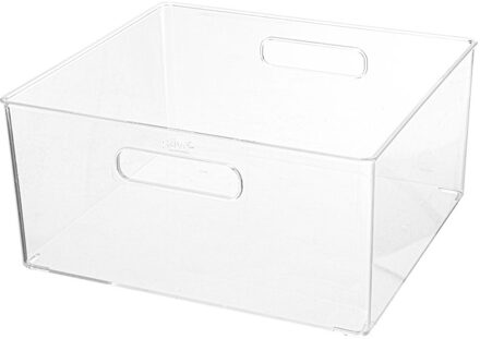 5five Creme potjes/flesjes/make-up houder/box vierkant 31 x 15 cm van kunststof - Opbergbox Transparant