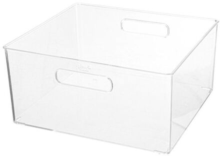 5five Creme potjes/flesjes/make-up houder/box vierkant 31 x 15 cm van kunststof - Opbergbox Transparant