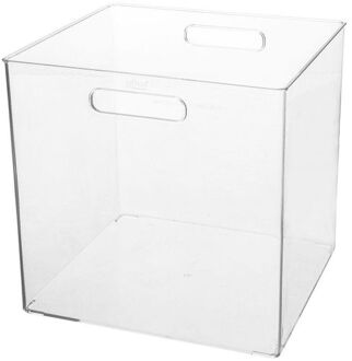 5five Creme potjes/flesjes/make-up houder/box vierkant 31 x 31 cm van kunststof - Opbergbox Transparant
