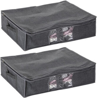 5five Dekbed/kussen opberghoes - 2x - antraciet - vacuumzak - 60 x 45 x 15 cm