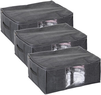 5five Dekbed/kussen opberghoes antraciet grijs met vacuumzak 60 x 45 x 25 cm