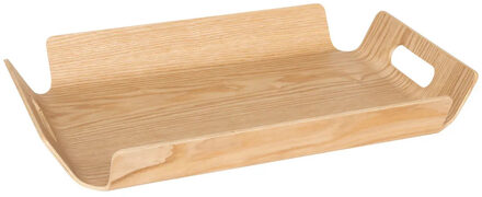 5five Design dienblad van wilgen hout - 40 x 30 cm - lichtbruin - Karakter - voor glazen en kopjes